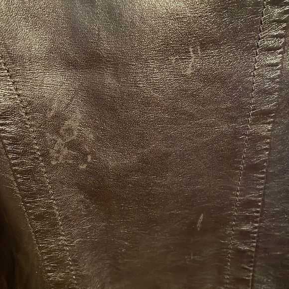 Michael Kors brown leather double breasted jacket size 8 - Picture 16 of 16